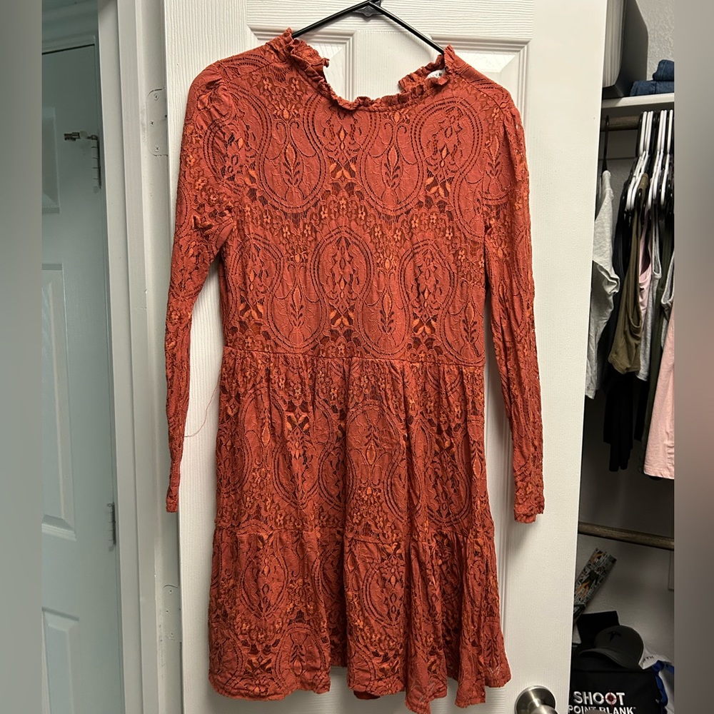 Floral Mock-neck Mini Dress